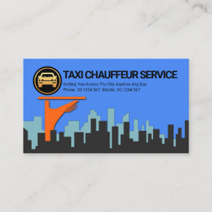 Stylish Cityscape Taxi Chauffeur Transport Business Card