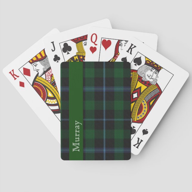 Stylish Clan Murray Tartan Plaid Playing Cards (Back)