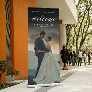 Stylish Classic and Handwritten Fonts Custom Photo Retractable Banner