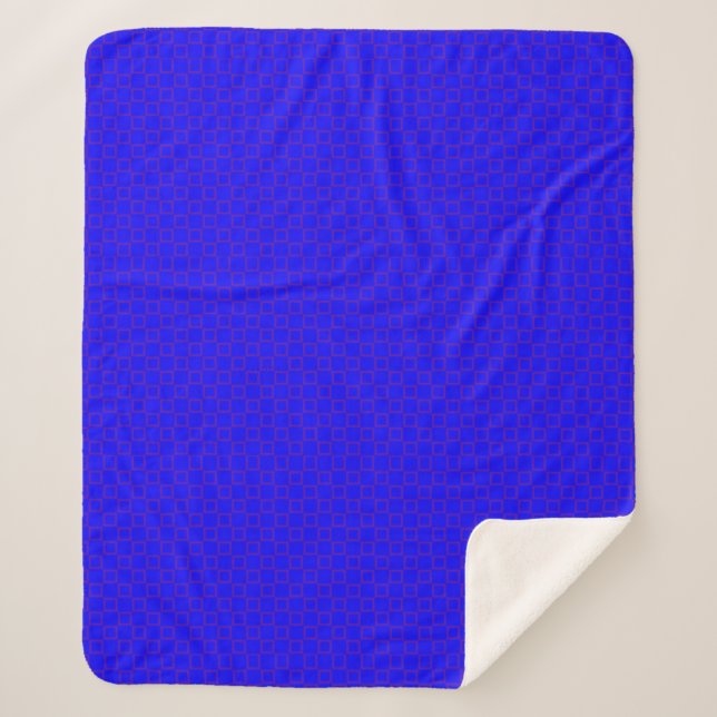 Stylish classic blue and purple Sherpa Blanket (Front)