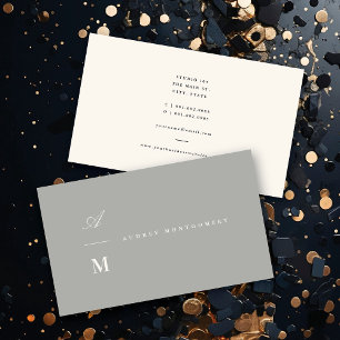 Stylish Classic Double Monogram Modern Minimalist Business Card