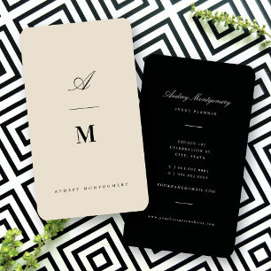 Stylish Classic Double Monogram Modern Minimalist Business Card