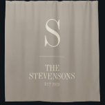 Stylish Classic Family Monogram Est Taupe Brown  Shower Curtain<br><div class="desc">Stylish Classic Family Monogram Est Date in Taupe Shower Curtain</div>