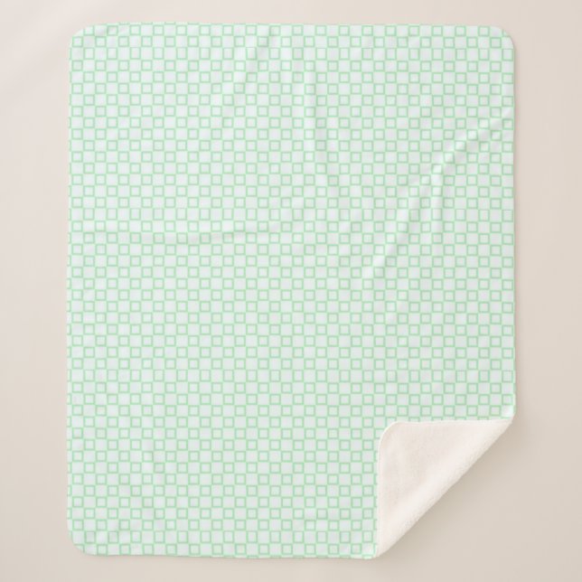 Stylish classic green and white Sherpa Blanket (Front)