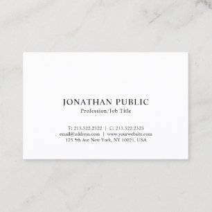 Stylish Classic Look Minimalistic Plain Nostalgic Business Card