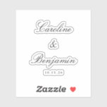 Stylish Classic Script Elegant Wedding Custom<br><div class="desc">Stylish Formal Classic Traditional Script Elegant Wedding Invitation Custom Sticker</div>