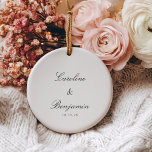 Stylish Classic Script Elegant Wedding Custom Ceramic Tree Decoration<br><div class="desc">Stylish Formal Classic Traditional Script Elegant Wedding Invitation Custom Ceramic Ornament</div>