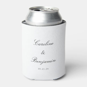 Stylish Classic Script Elegant Wedding Custom Name Can Cooler