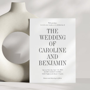 Stylish Classic Typography Elegant Trendy Wedding Invitation