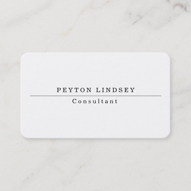 Stylish Classical White Professional Creator Business Card (Front)