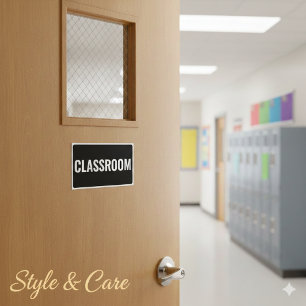 Stylish CLASSROOM Label in Rectangular Bold Format