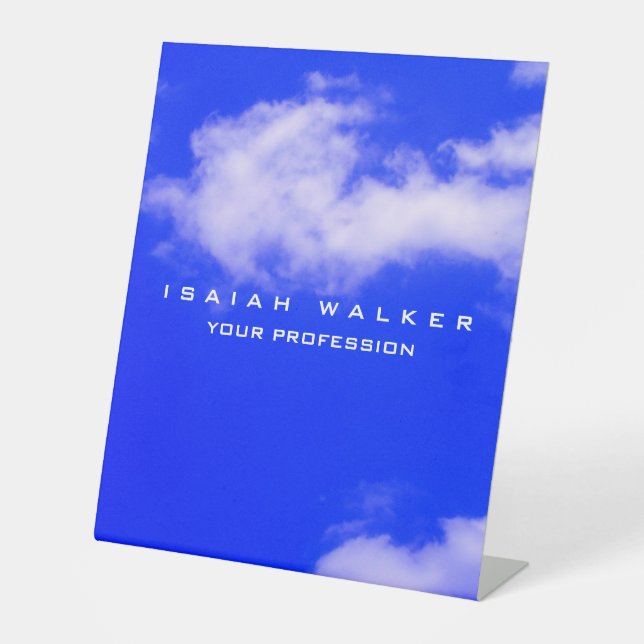 Stylish Classy Plain Unique Special Blue Sky Pedestal Sign (Front)