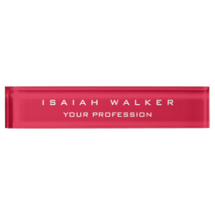 Stylish Classy Plain Unique Special Crimson Red Nameplate