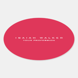 Stylish Classy Plain Unique Special Crimson Red Oval Sticker