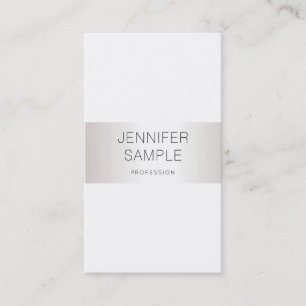 Stylish Clean Silver Design Professional Plain Business Card