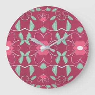 Stylish Clock With Rose And Pinks