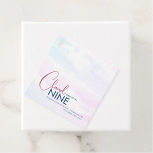 Stylish Cloud Nine Blue Bridal Shower Thankyou Favour Tags