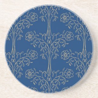 Stylish Coaster, Dark Blue, Gold-effect Pattern Coaster