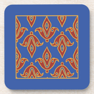 Stylish Coasters, Red, Gold, Blue Fleur de Lys Coaster