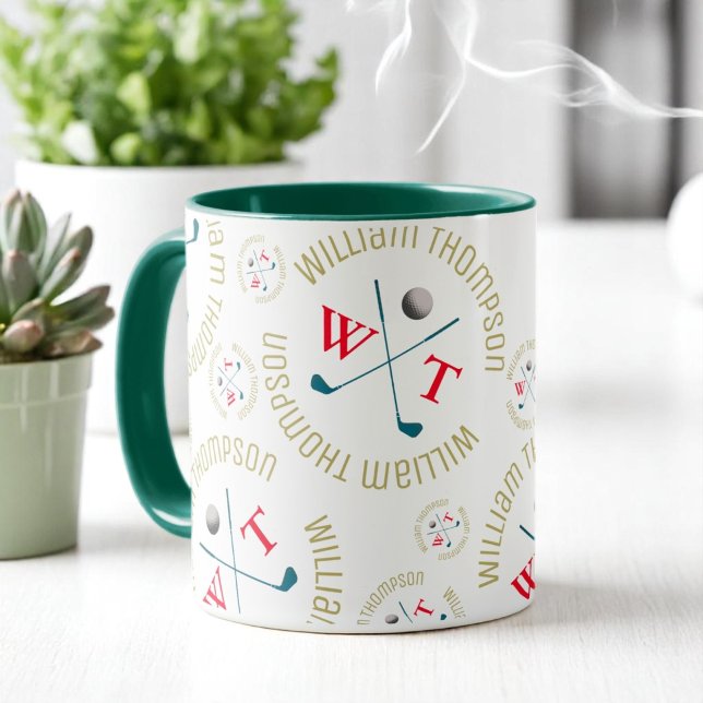 Stylish Coffee Mug for a Golfer (logo pattern) (Creator Uploaded)