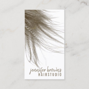 Stylish Coiffure Salon Girly Wavy Long Hair Business Card