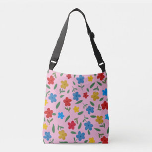 STYLISH COLORFUL FLOWERS PATTERN CROSSBODY BAG