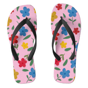 STYLISH COLORFUL FLOWERS PATTERN FLIP FLOPS