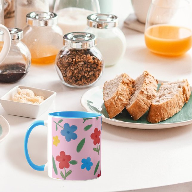 STYLISH COLORFUL FLOWERS PATTERN MUG (Creator Uploaded)