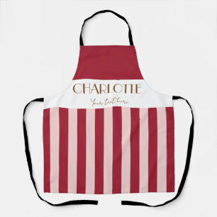 Stylish Colorful Stripes Retro Red template Apron