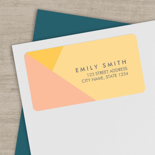 Stylish Colour Block Pastel Orange & Peach Address Label (Creator Uploaded)