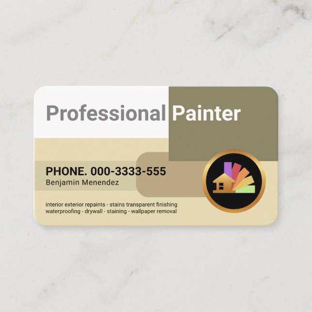 Stylish Colour Block Patterns Painter Business Card (Front)