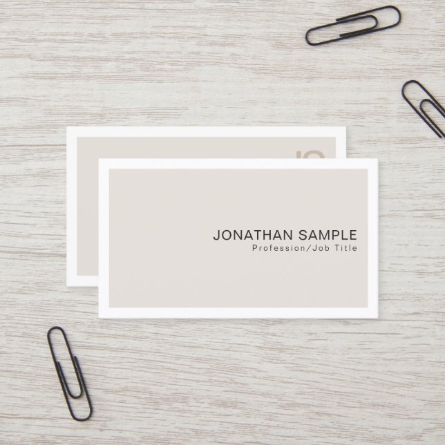 Stylish Colour Modern Clean Monogram Plain Trendy Business Card (Front/Back In Situ)