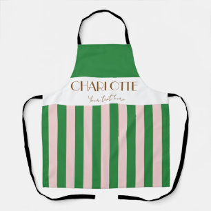 Stylish Colourful Chic Stripes vivid Green templat Apron