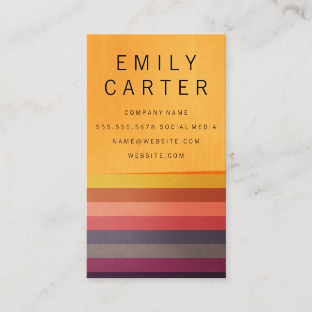 Stylish Colourful Colour Bands Business Card (Front)