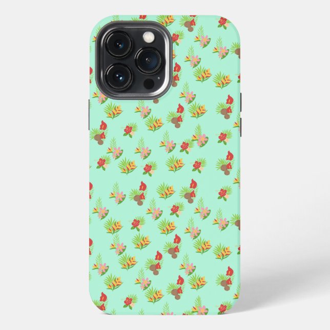 Stylish colourful flowers botanical pattern iPhone case (Back)