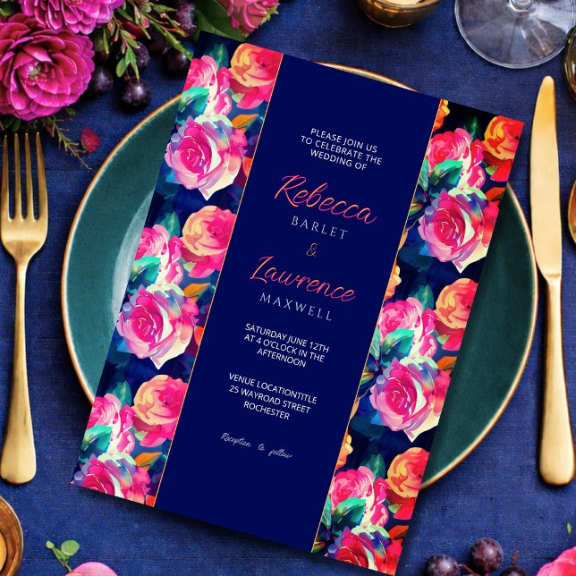 Stylish Colourful flowers wedding invitation (Creator Uploaded)