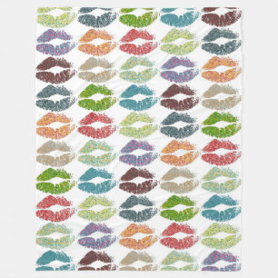Stylish Colourful Lips #16 Fleece Blanket