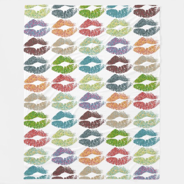 Stylish Colourful Lips #16 Fleece Blanket (Front)