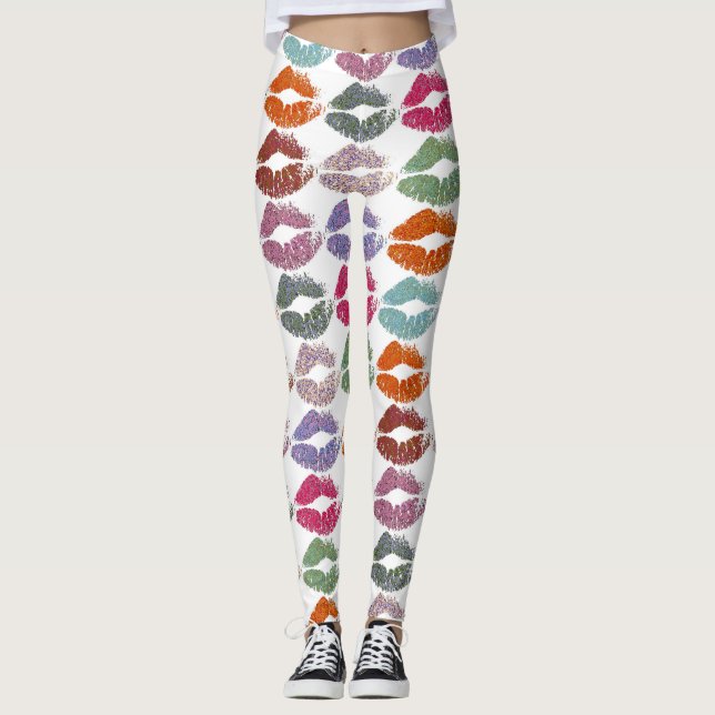 Stylish Colourful Lips #27 Leggings (Front)