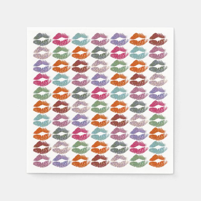 Stylish Colourful Lips #27 Napkin (Front)