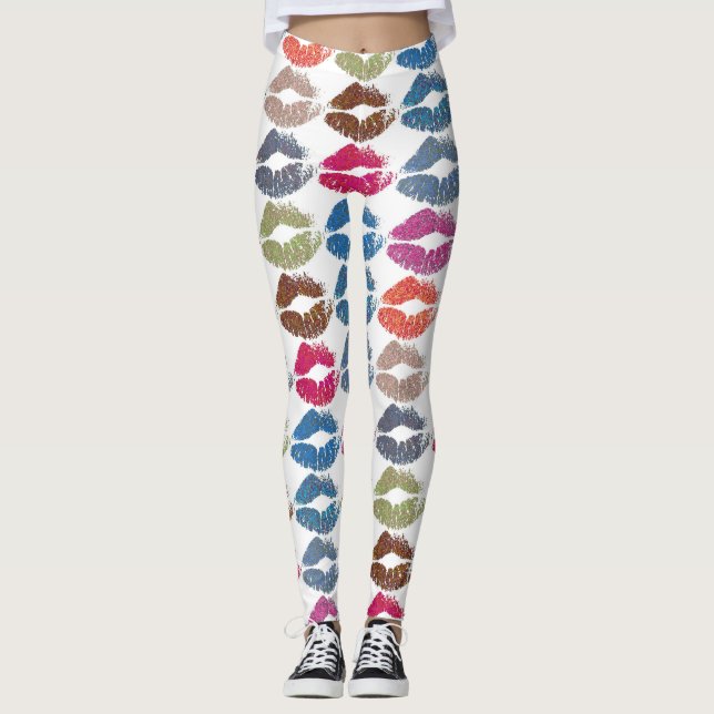 Stylish Colourful Lips #30 Leggings (Front)
