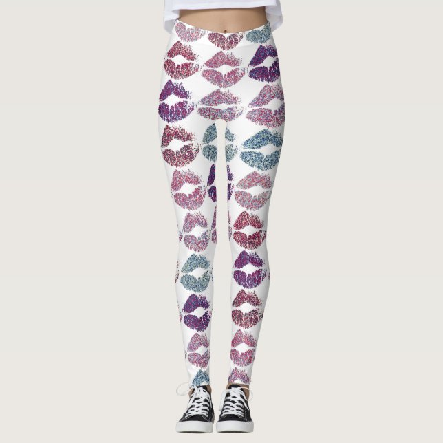 Stylish Colourful Lips #31 Leggings (Front)