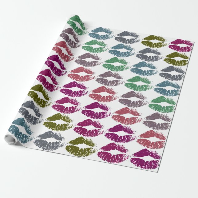 Stylish Colourful Lips #34 Wrapping Paper (Unrolled)