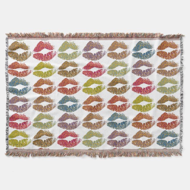 Stylish Colourful Lips #38 Throw Blanket (Front)