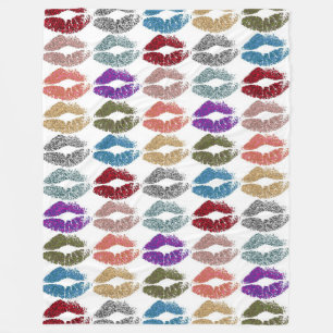 Stylish Colourful Lips #39 Fleece Blanket