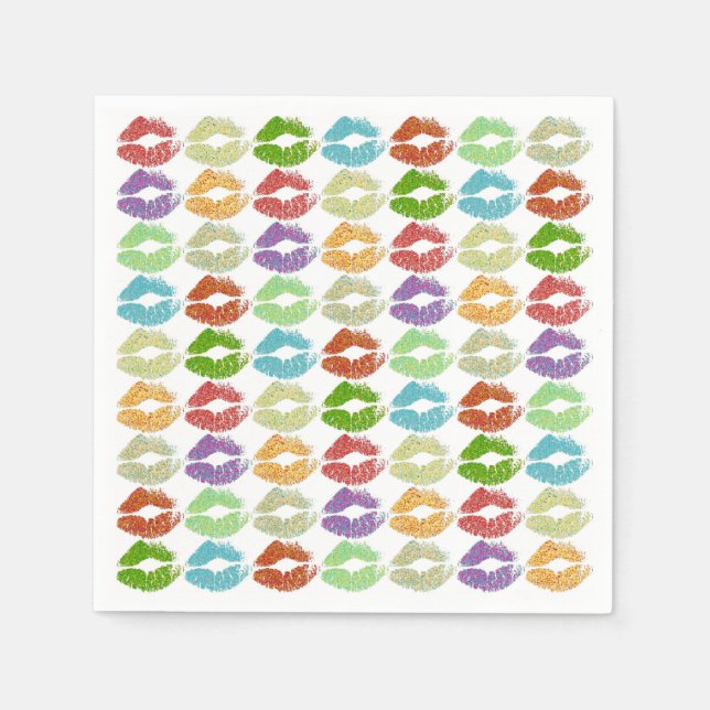 Stylish Colourful Lips #5 Napkin (Front)