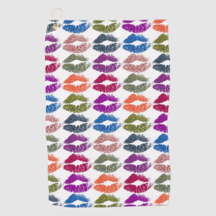 Stylish Colourful Lips Golf Towel