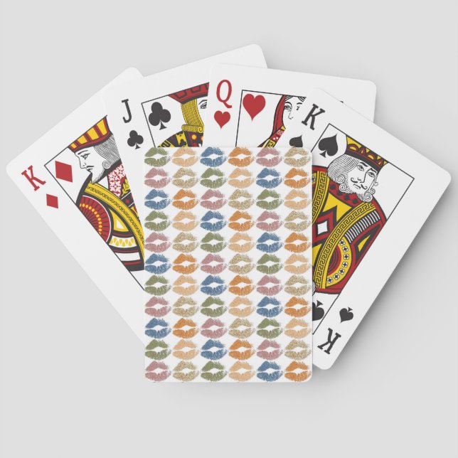 Stylish Colourful Lips Playing Cards (Back)