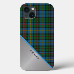 Stylish Colourful MacLeod Plaid & Aluminium Look  iPhone 13 Case