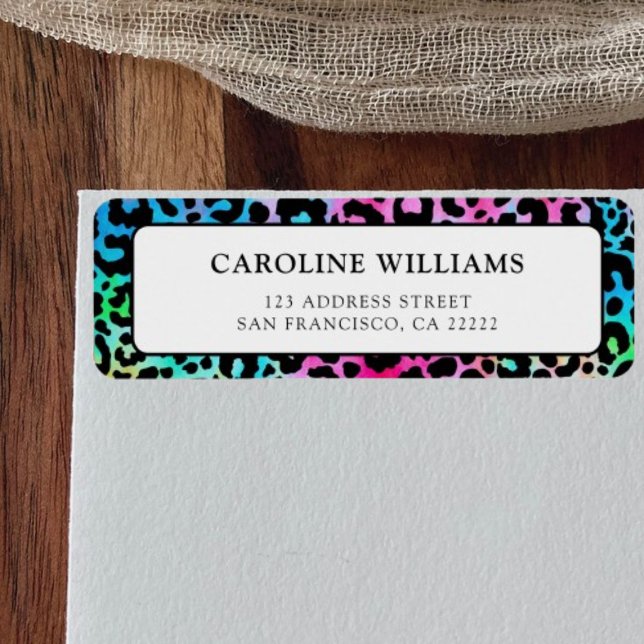 Stylish Colourful Rainbow Neon Return Address  (Creator Uploaded)